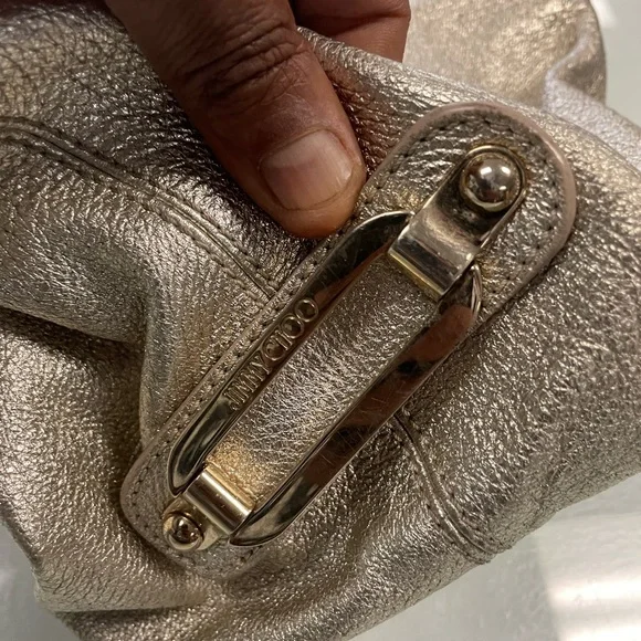 Women’s Vintage Leather Jimmy Choo Sparkly Large Purse 👛 Bag Pre Owned Used - Picture 16 of 16